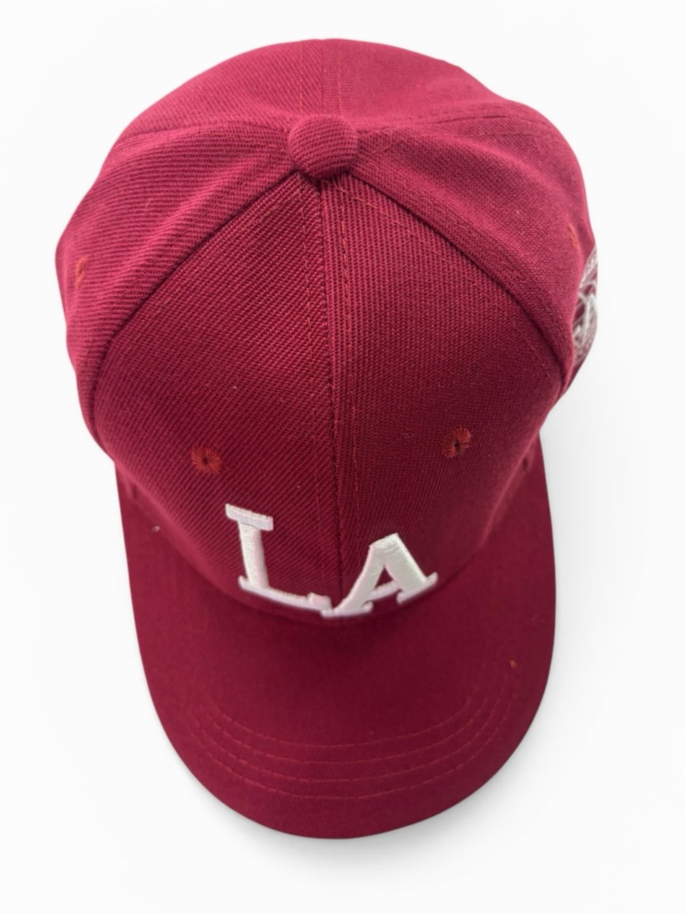 Maroon LA Embroidered Baseball Cap,OS,Unisex, - Picture 3 of 7